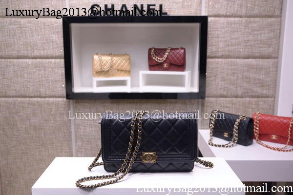 Boy Chanel mini Flap Bags Cannage Pattern A33815 Black