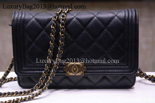 Boy Chanel mini Flap Bags Cannage Pattern A33815 Black