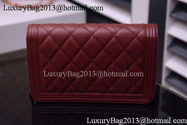 Boy Chanel mini Flap Bags Cannage Pattern A33815 Burgundy