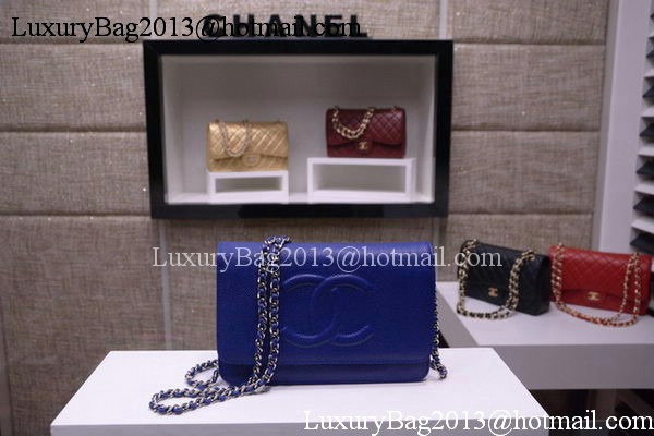 Chanel Flap Shoulder Bag Cavier Leather A33817 Blue