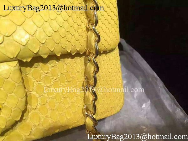 Chanel mini Classic Flap Bag Original Snake Leather A1116 Yellow