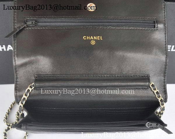 Chanel mini Flap Bags Camellia Sheepskin Leather A99301 Black