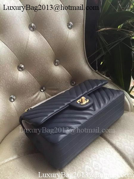 Chanel 2.55 Series Flap Bag Lambskin Chevron Leather A1112CF Royal