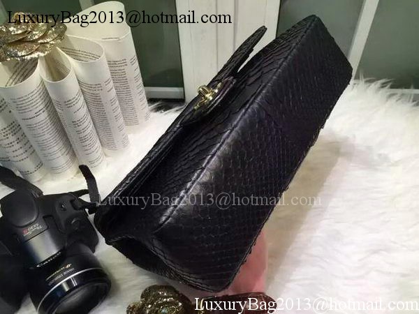 Chanel 2.55 Series Flap Bags Original Snake Leather A1112SA Black