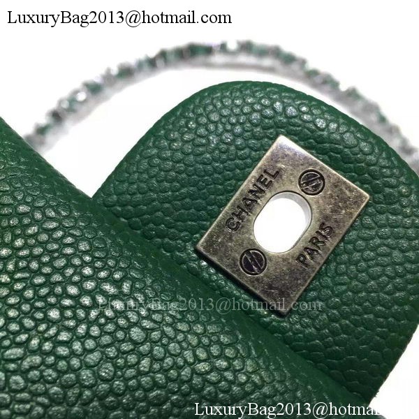 Chanel Classic MINI Flap Bag Litchi Leather A6874 Green