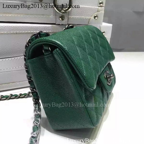 Chanel Classic MINI Flap Bag Litchi Leather A6874 Green