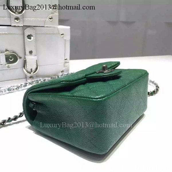 Chanel Classic MINI Flap Bag Litchi Leather A6874 Green