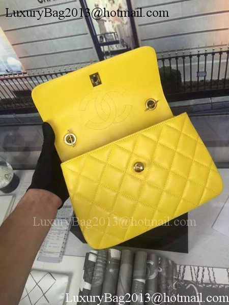 Chanel Classic Top Flap Bag Original Sheepskin Leather A92236 Yellow