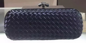 Bottega Veneta STRETCH Knot Sheepskin Leather Clutch BV8651 Black