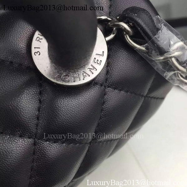 Chanel Shoulder Tote Bag Original Calfskin Leather A7776 Black