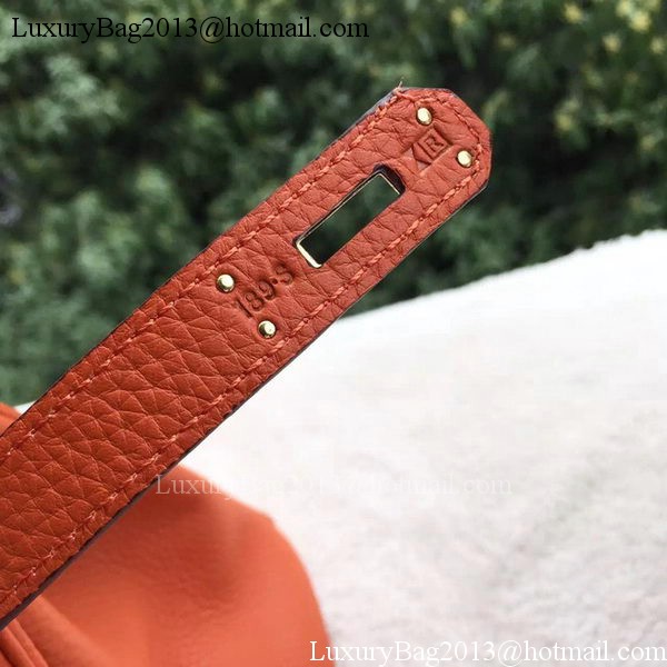 Hermes Birkin 30CM Tote Bags Orange Calfskin Leather BK30 Gold