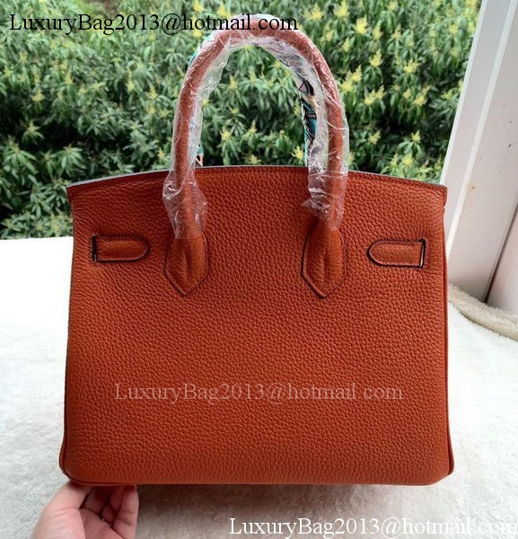 Hermes Birkin 30CM Tote Bags Orange Calfskin Leather BK30 Silver