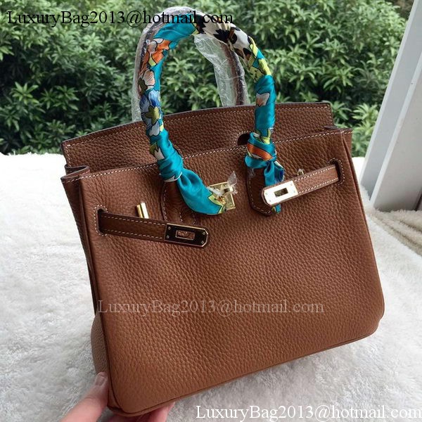 Hermes Birkin 25CM Tote Bag Litchi Leather H25T Brown