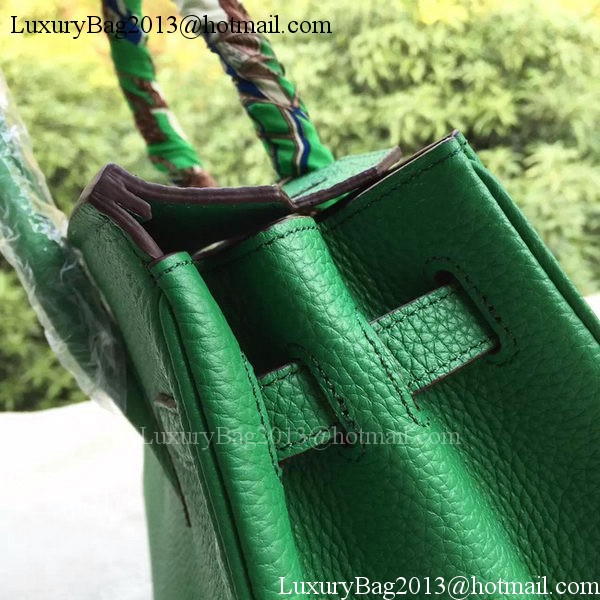 Hermes Birkin 30CM Tote Bags Green Calfskin Leather BK30 Gold