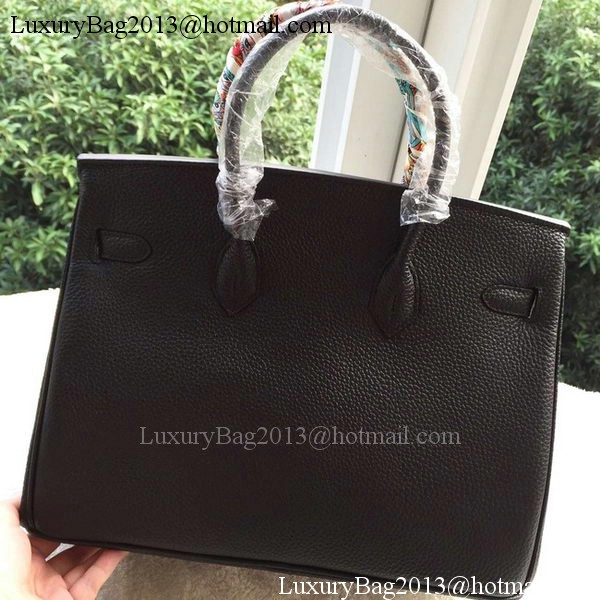 Hermes Birkin 35CM Tote Bag Black Litchi Leather BK35 Gold