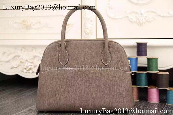 Hermes Bolide 37CM Calfskin Leather Tote Bag B1004 Grey