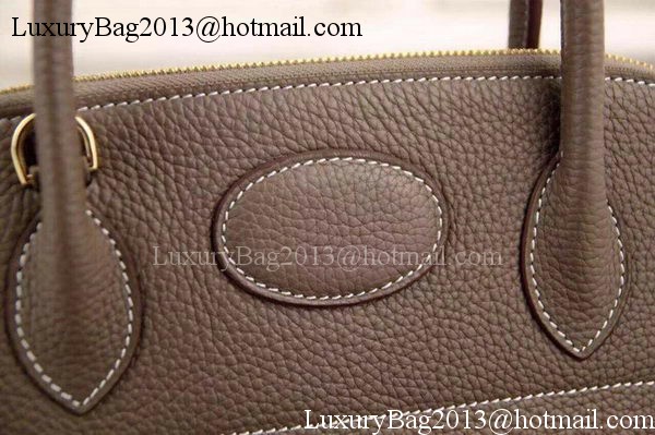 Hermes Bolide 37CM Calfskin Leather Tote Bag B1004 Grey