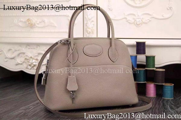 Hermes Bolide 37CM Calfskin Leather Tote Bag B1004 Light Grey