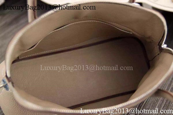 Hermes Bolide 37CM Calfskin Leather Tote Bag B1004 Light Grey