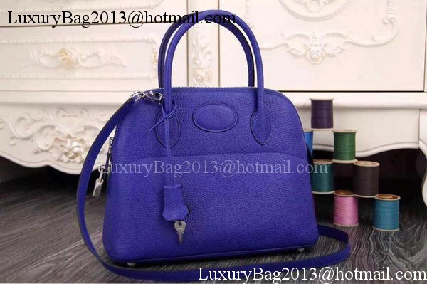 Hermes Bolide 37CM Calfskin Leather Tote Bag B1004 Royal