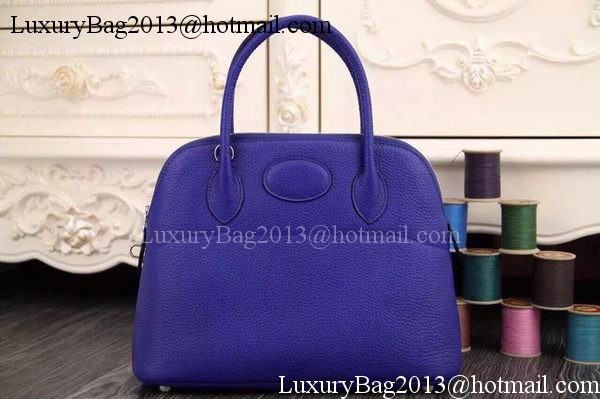 Hermes Bolide 37CM Calfskin Leather Tote Bag B1004 Royal