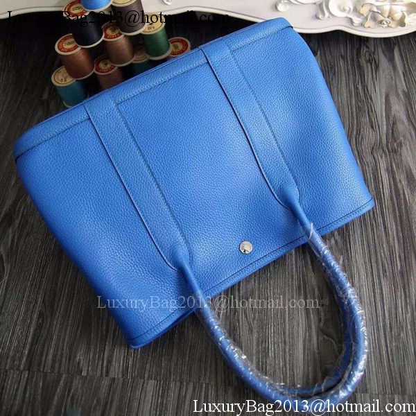 Hermes Garden Party 36cm 30cm Tote Bag Original Leather Blue