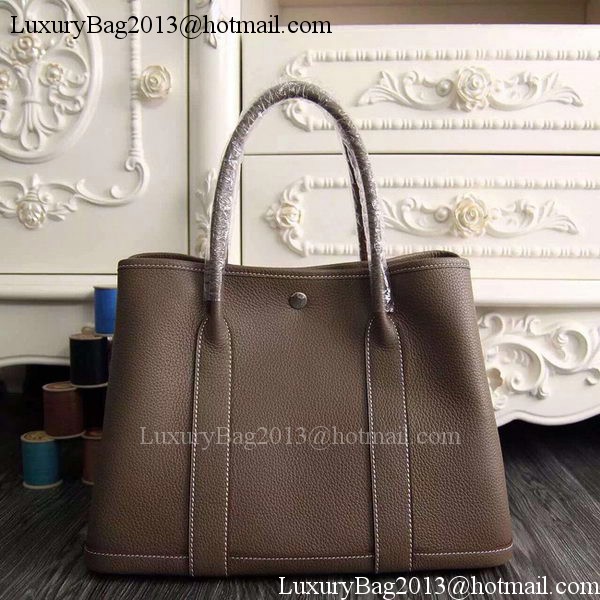 Hermes Garden Party 36cm 30cm Tote Bag Original Leather Grey