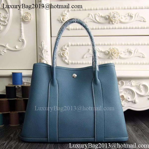 Hermes Garden Party 36cm 30cm Tote Bag Original Leather Light Blue