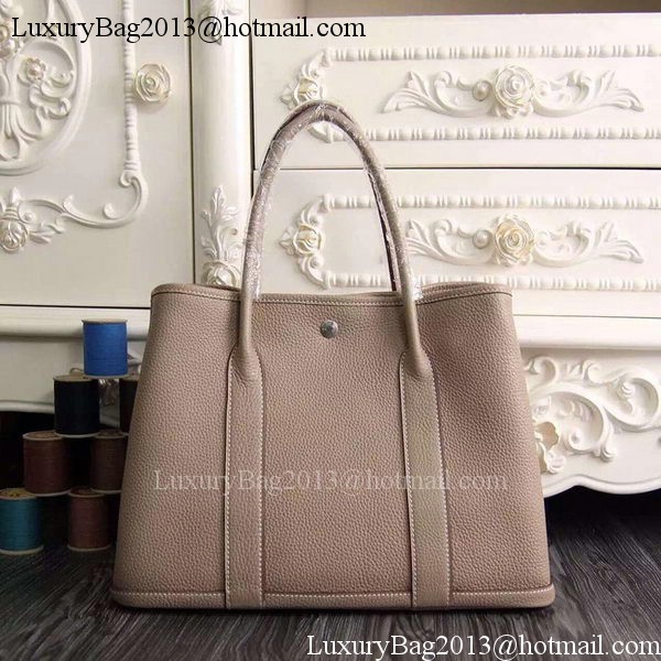 Hermes Garden Party 36cm 30cm Tote Bag Original Leather Light Grey