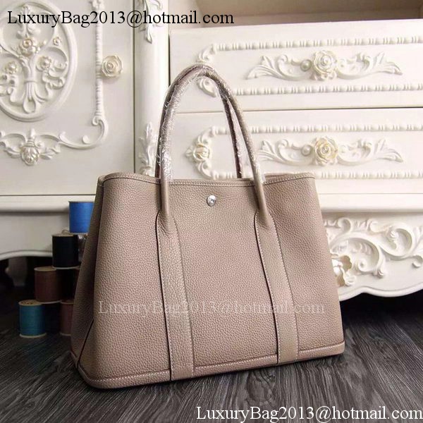 Hermes Garden Party 36cm 30cm Tote Bag Original Leather Light Grey