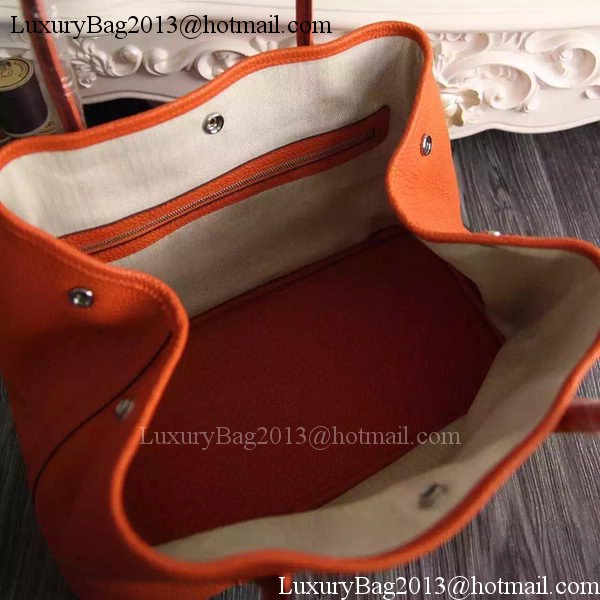 Hermes Garden Party 36cm 30cm Tote Bag Original Leather Orange