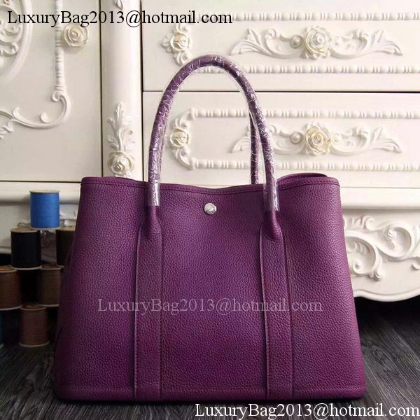 Hermes Garden Party 36cm 30cm Tote Bag Original Leather Purple