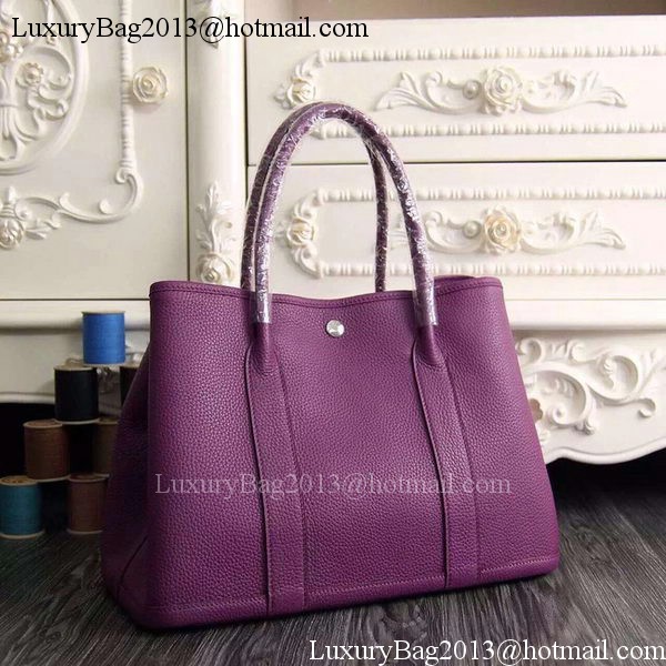 Hermes Garden Party 36cm 30cm Tote Bag Original Leather Purple