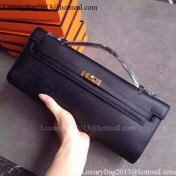 Hermes Kelly 31cm Clutch Epsom Leather KL31 Black