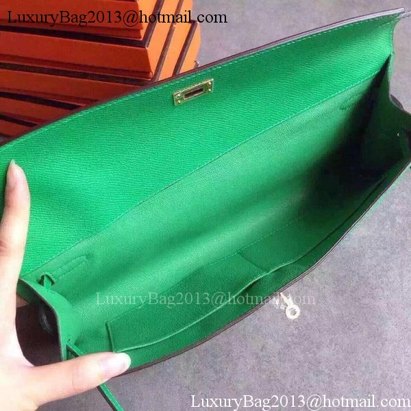 Hermes Kelly 31cm Clutch Epsom Leather KL31 Green