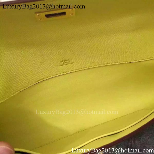 Hermes Kelly 31cm Clutch Epsom Leather KL31 Yellow