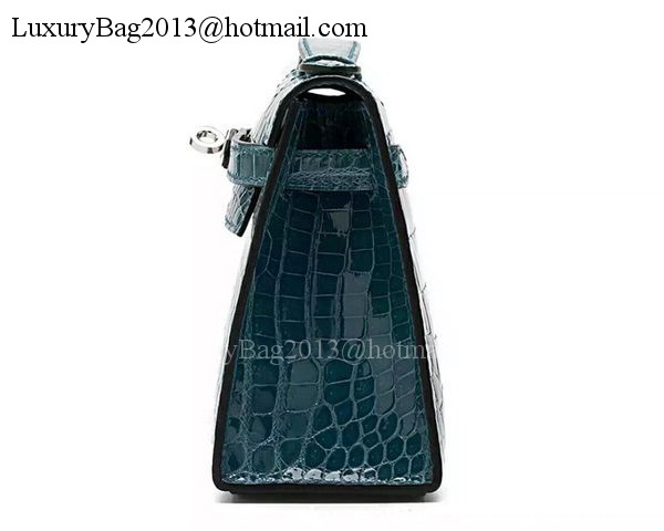 Hermes MINI Kelly 22cm Clutch Croco Leather KL22 Green