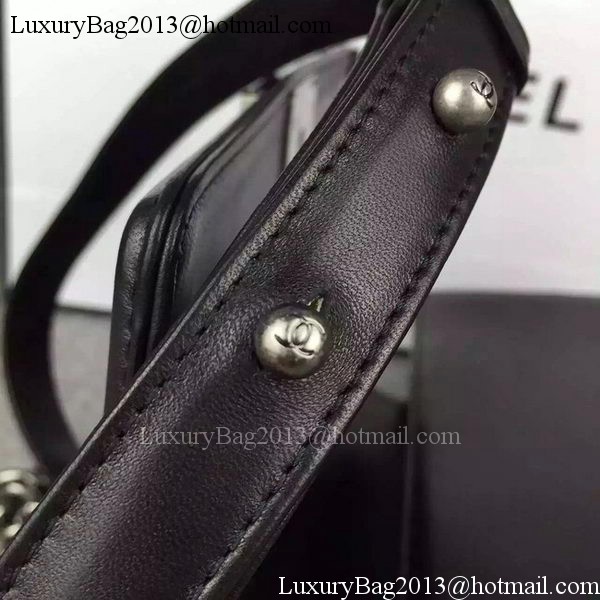 Boy Chanel Flap Bag Original Chevron Nubuck Leather A5708 Black