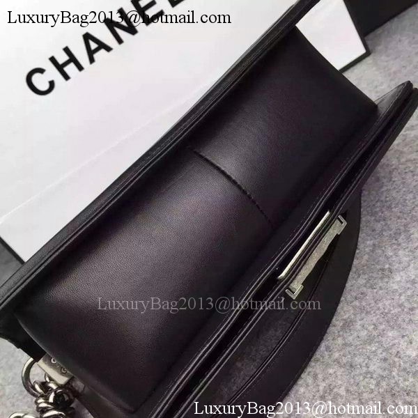 Boy Chanel Flap Bag Original Chevron Nubuck Leather A5708 Black