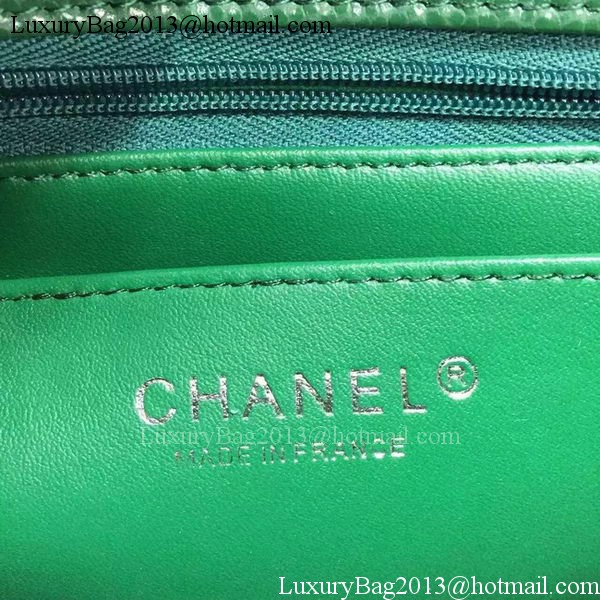 Chanel Classic MINI Flap Bag Cannage Pattern Leather A8171 Green