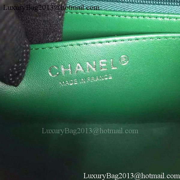 Chanel Classic MINI Flap Bag Cannage Pattern Leather A8500 Green