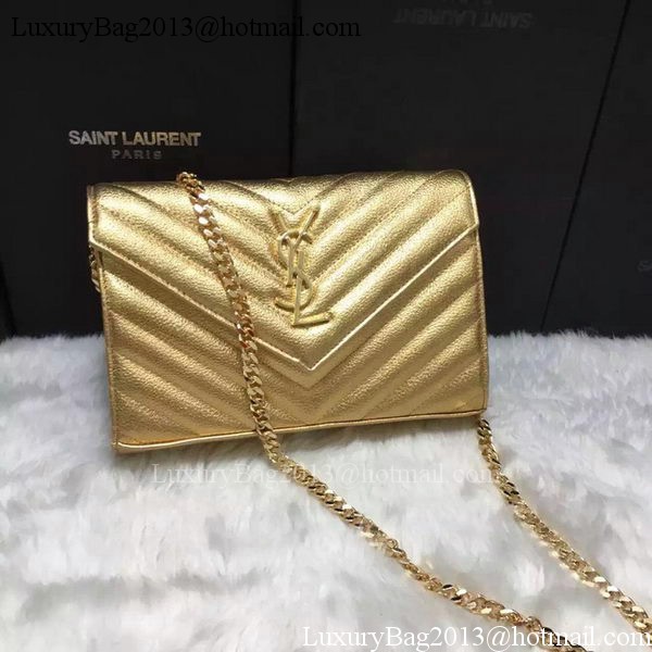 YSL Classic Monogramme Clutch Cannage Pattern YSL0223 Gold