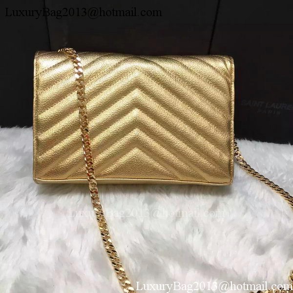 YSL Classic Monogramme Clutch Cannage Pattern YSL0223 Gold