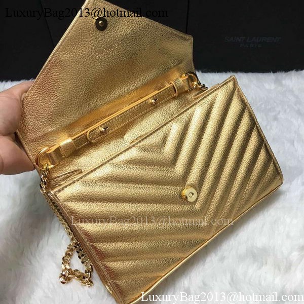 YSL Classic Monogramme Clutch Cannage Pattern YSL0223 Gold