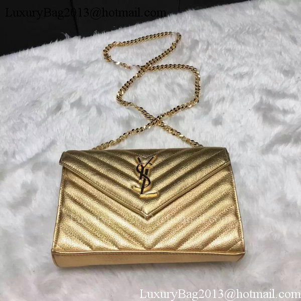 YSL Classic Monogramme Clutch Cannage Pattern YSL0223 Gold