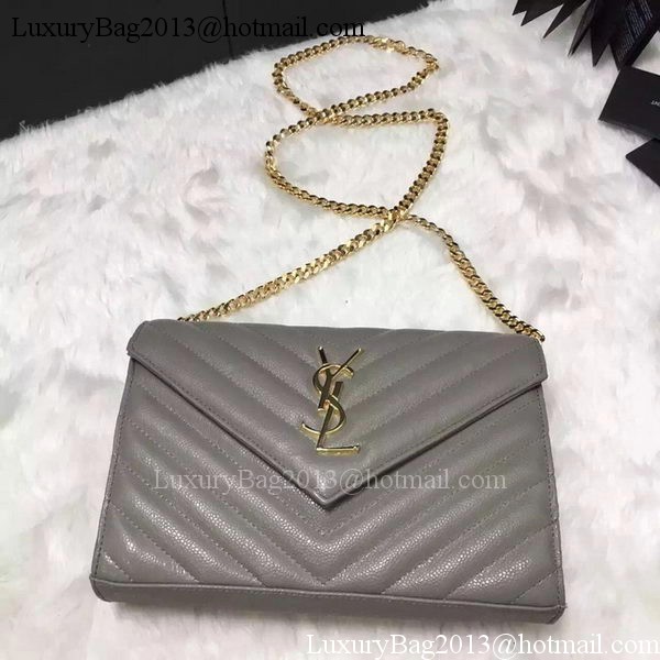 YSL Classic Monogramme Clutch Cannage Pattern YSL0223 Grey