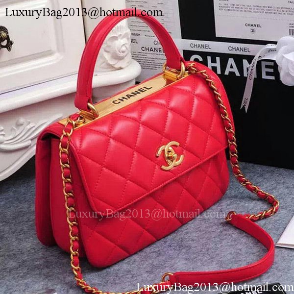 Chanel Classic Top Flap Bag Original Sheepskin Leather A92236 Red