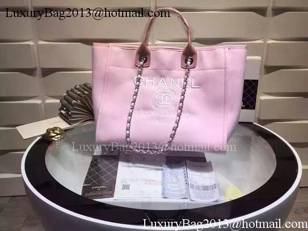 Chanel Large Canvas Tote Shopping Bag A5002 Pink