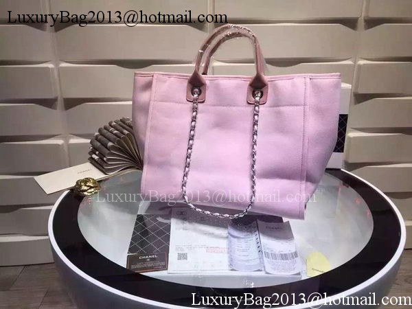 Chanel Large Canvas Tote Shopping Bag A5002 Pink