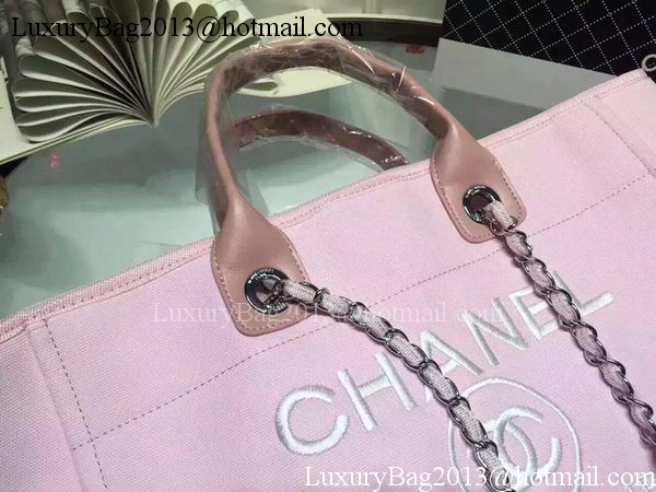 Chanel Large Canvas Tote Shopping Bag A5002 Pink